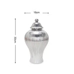 vase blanc doré rayures verticales moderne élégant couvercle décoration maison