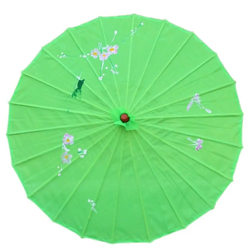 parapluie artisanal traditionnel fleurs insectes peints main vert jaune rouge orange bleu rose opaquet
