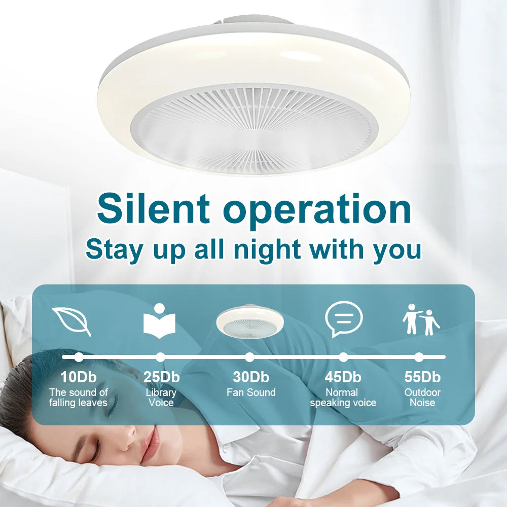 ventilateur blanc moderne lumineux silencieux télécommande grille ventilation rechargeable étanche chambre salon