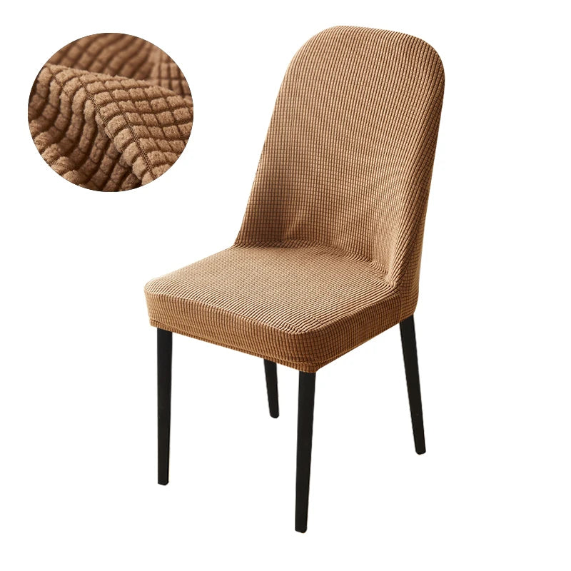 housse chaise extensible jacquard gris moderne fauteuil salle manger banquet