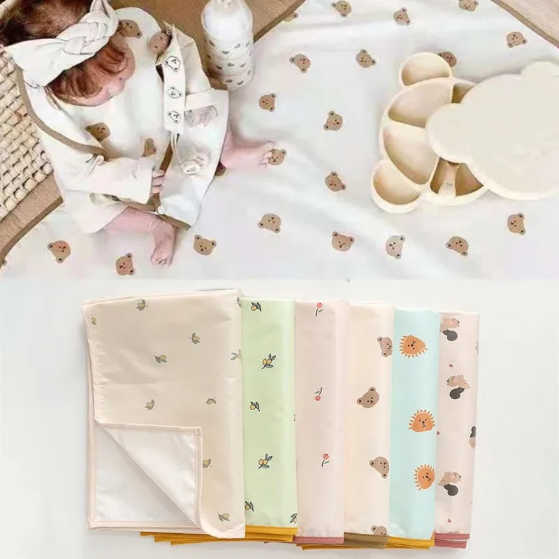 couverture bébé imprimée animaux mignons moderne beige vert rose douce