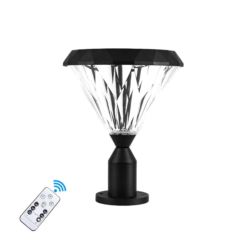 lampe solaire murale aluminium noir moderne ip65 facettes géométriques autoinstallationextérieur