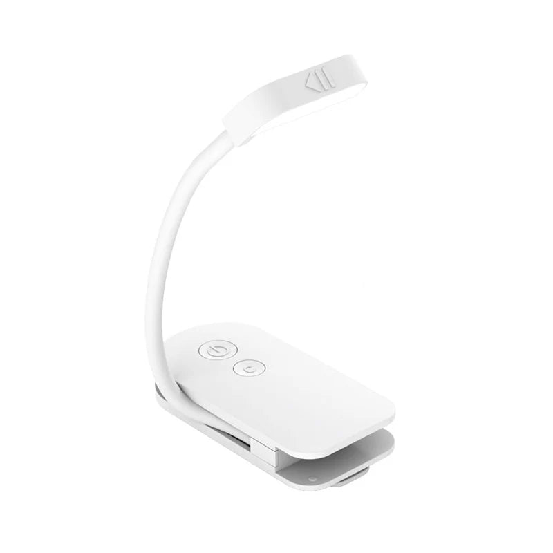 lampe lecture rechargeable usb blanc moderne clip port charge interrupteur