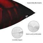 housse coussin décorative noire robot rouge moderne canapé salon tissu polyester carré