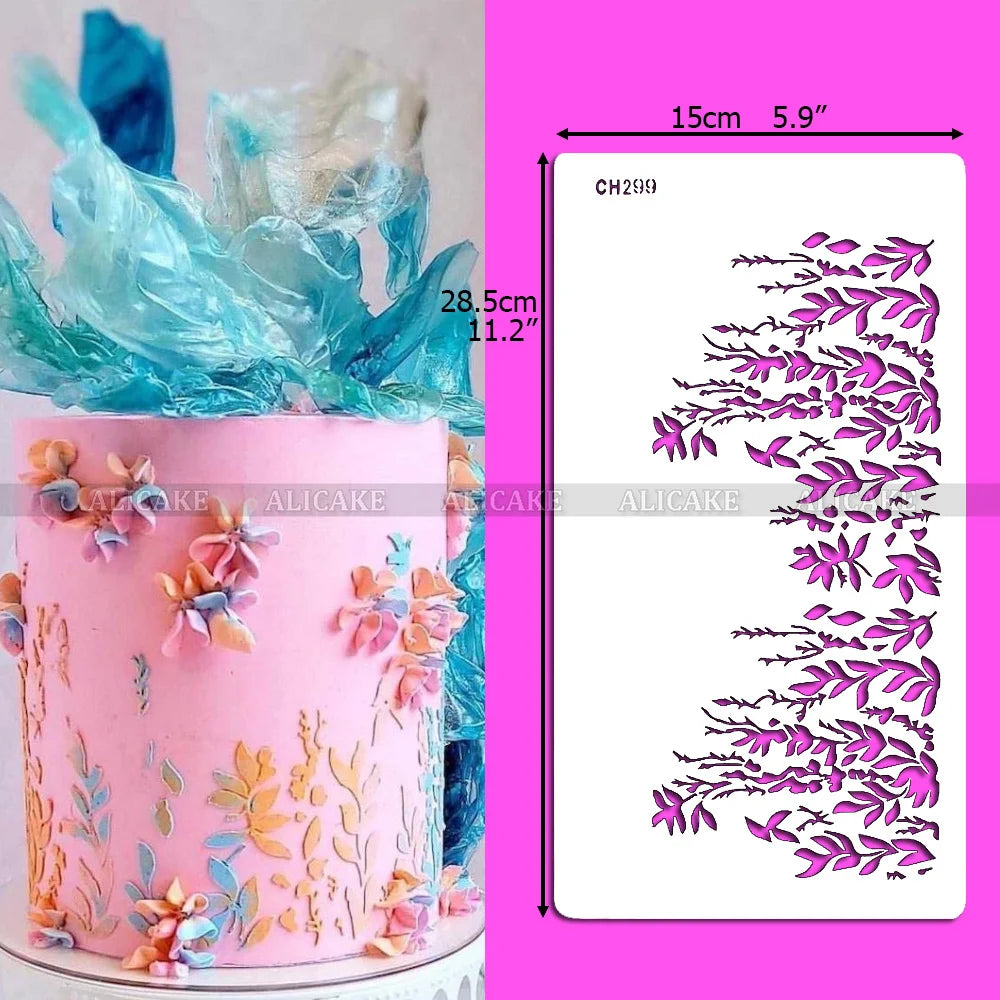 gabarits pâtisserie motifs floraux noir blanc décoration gâteau fondant mariage anniversaire classiqueOpaque outils pâtisserie