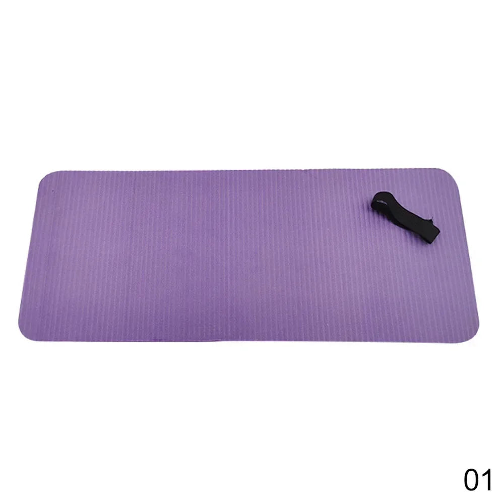 tapis yoga violet rayures moderne 25cm 60cm poignée noire yoga fitness