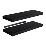 étagères flottantes bois naturel moderne clips métalliques blanc brun noir rustic