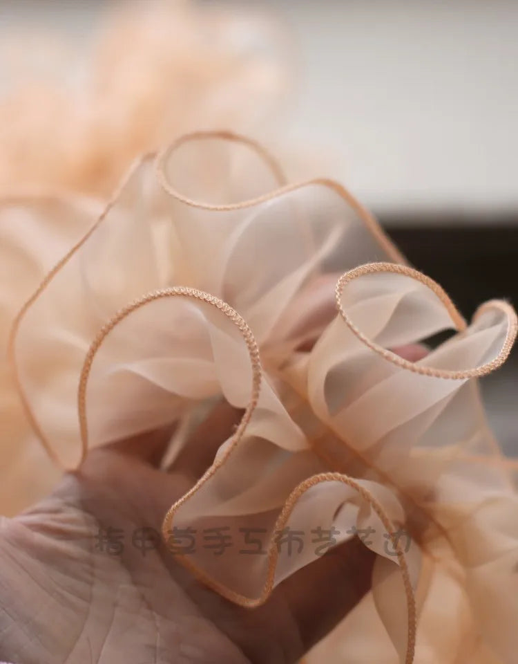 écharpe plissée organza polyester transparente rose vert blanc mariage mode occasionnelle