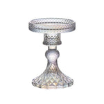 support bougie verre rose vert motif diamant décoration table mariage classique objet déco maison