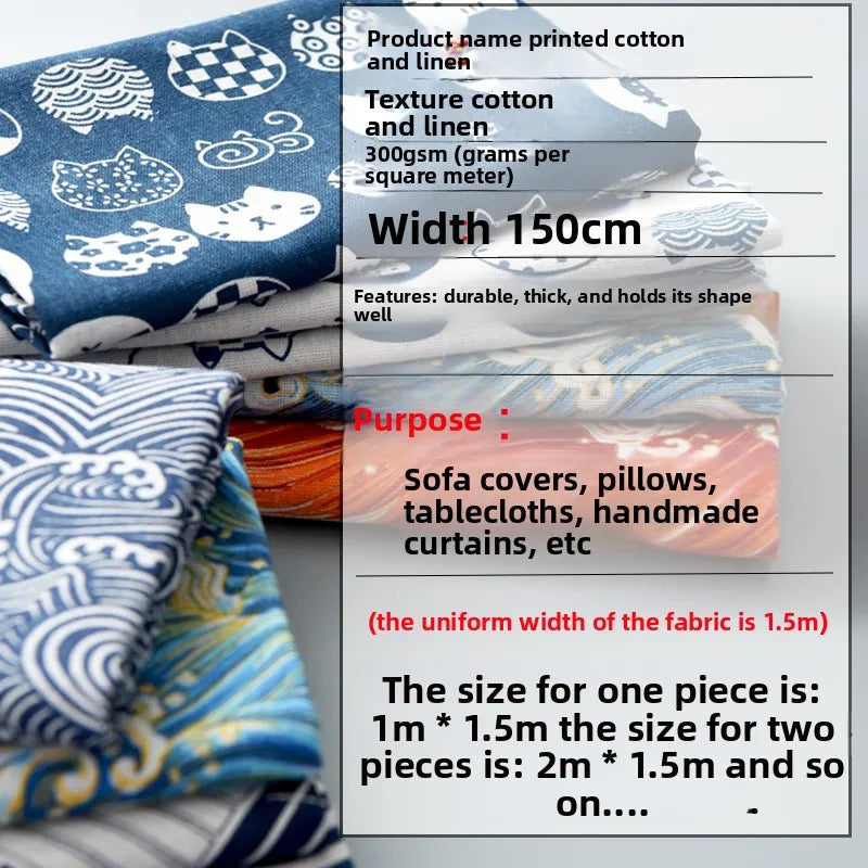 tissu imprimé floral toile coton résistant 150cm largeur motifs géométriques vagues animaux marins modernes