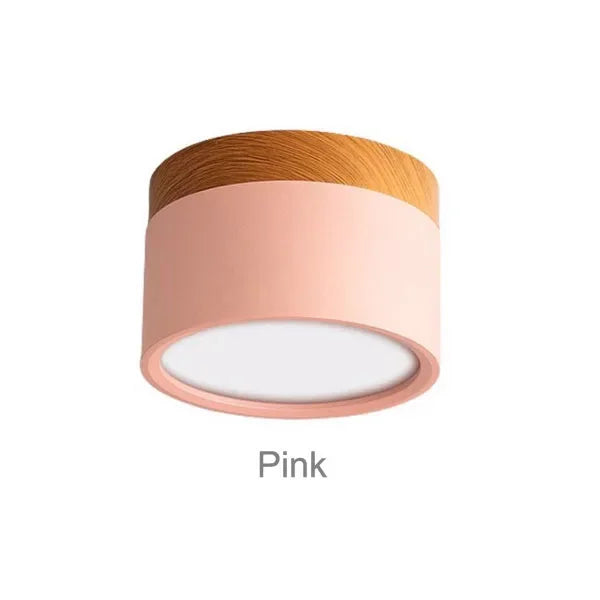plafonnier led moderne rond bois blanc noir gris vert jaune rose nordique intérieur