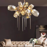 Suspension lumineuse moderne dorée transparente nid d'abeille 90 260V 2000 82000 lumens