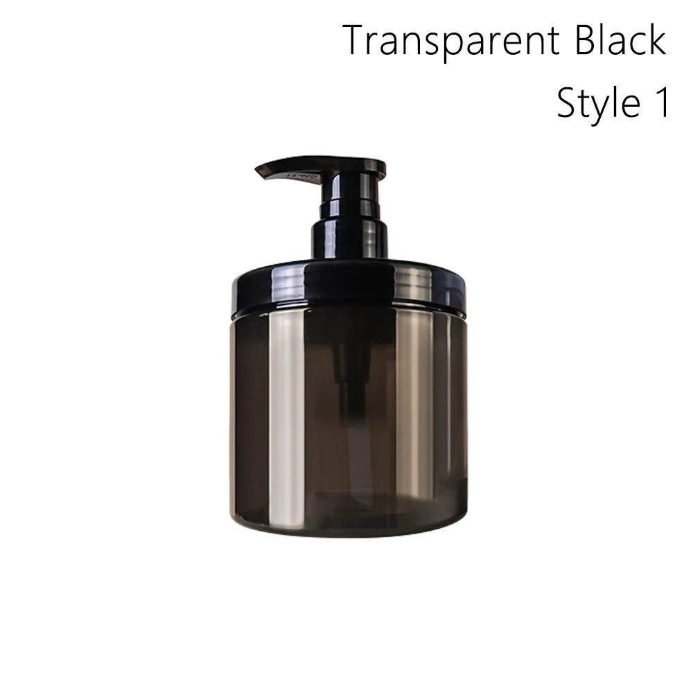 flacon pompe blanc noir transparent classique rechargeable douche bouteille large ouverture