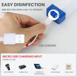lampe led rechargeable clips magnétiques blanc bleu moderne pratique éclairage extérieur nuit campingurgence