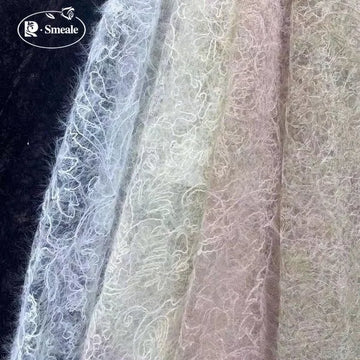 tissu polyester velours brodé dentelle blanc rose noir transparent filigrane couture diy robes rideaux