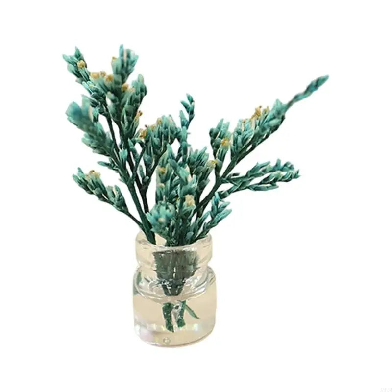 miniature fleurs séchées bouteilles verre transparentes rouge verte violette nature décorative