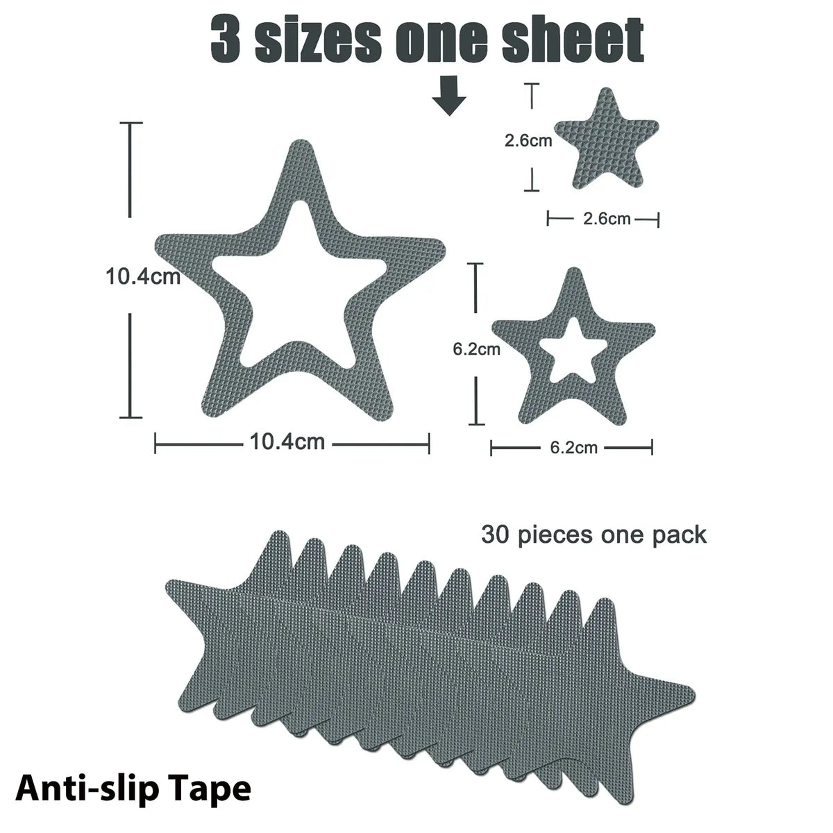 stickers anti dérapants étoiles gris adhésifs salle bain moderne respectueux environnement pratique