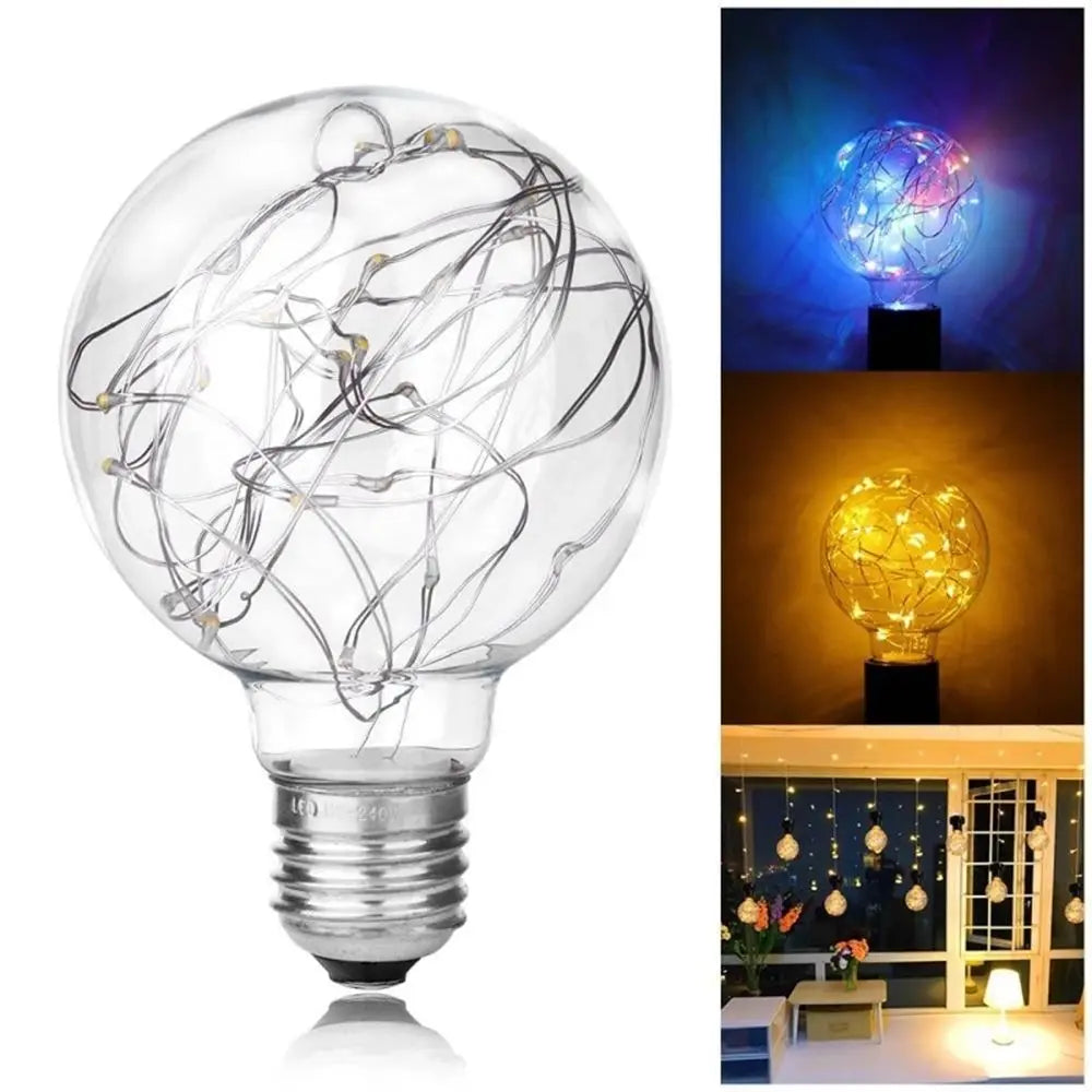 ampoules led decoratives e27 multicolore fil lumineux coeurs transparentes vintage moderne