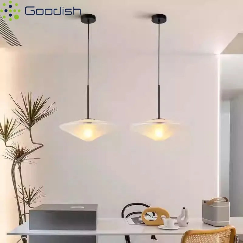 suspension lumineuse moderne minimaliste abat jour verre opaque lumière chaude diamètre 35cm câble chambre