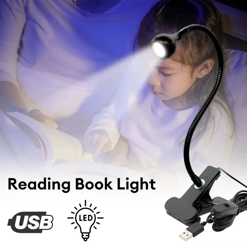 lampe flexible noir clip usb moderne lecture étude chambre chevet