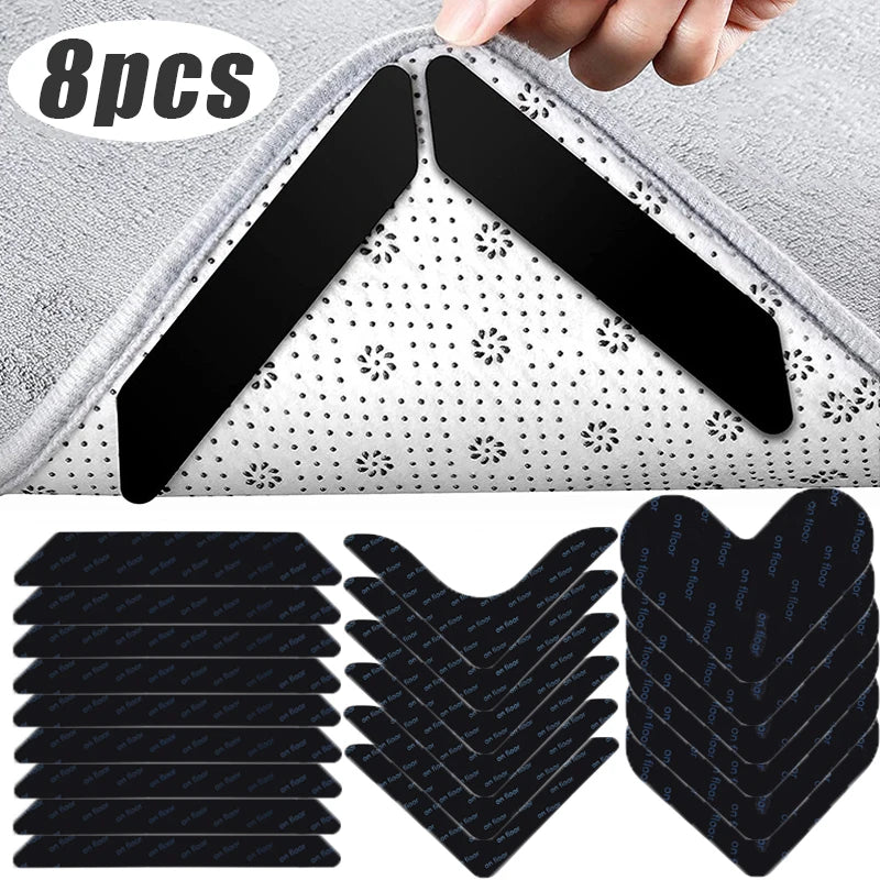 tapis antidérapants adhésifs élastiques noirs points blancs moderne pièces