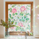 film fenêtre adhésif rose floral protection uv isolante thermique vintage 120x200cm
