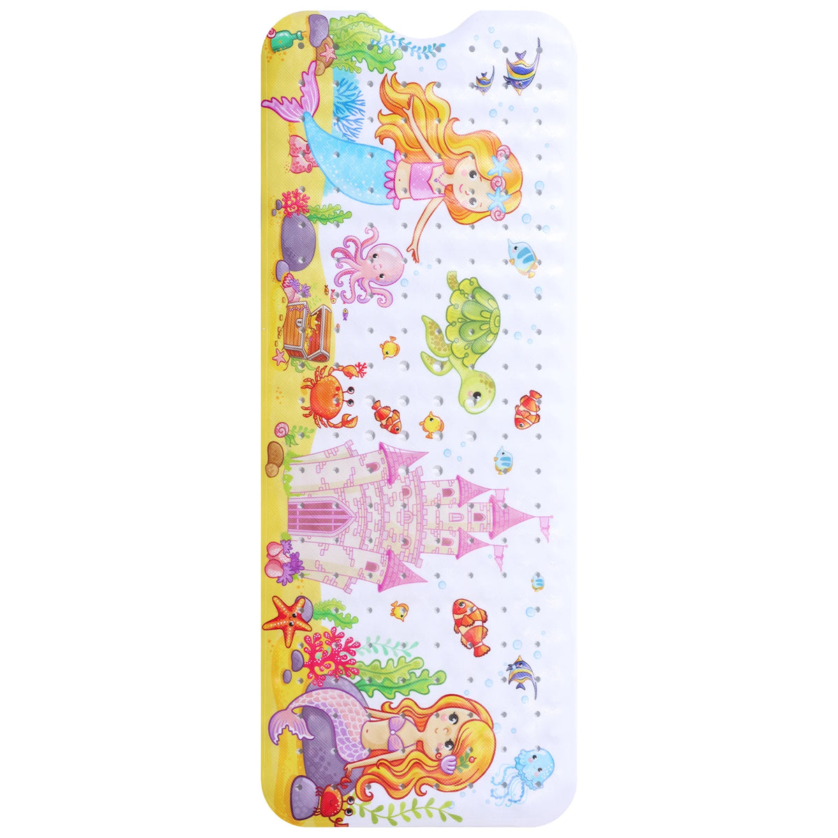 tapis bain dessin animé sous marin sirène poissons coraux moderne enfant couleur alphabet adhésif