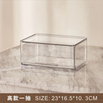 boîte maquillage transparent moderne poignées métalliques pince brosse cosmétiques grande capacité anti poussière