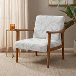 housses fauteuil moderne polyester imprimé feuilles marbre blanc gris bleu vert opaques