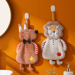 serviettes toilette animaux mignons gris beige rose douces absorbantes enfants déco chambre salon
