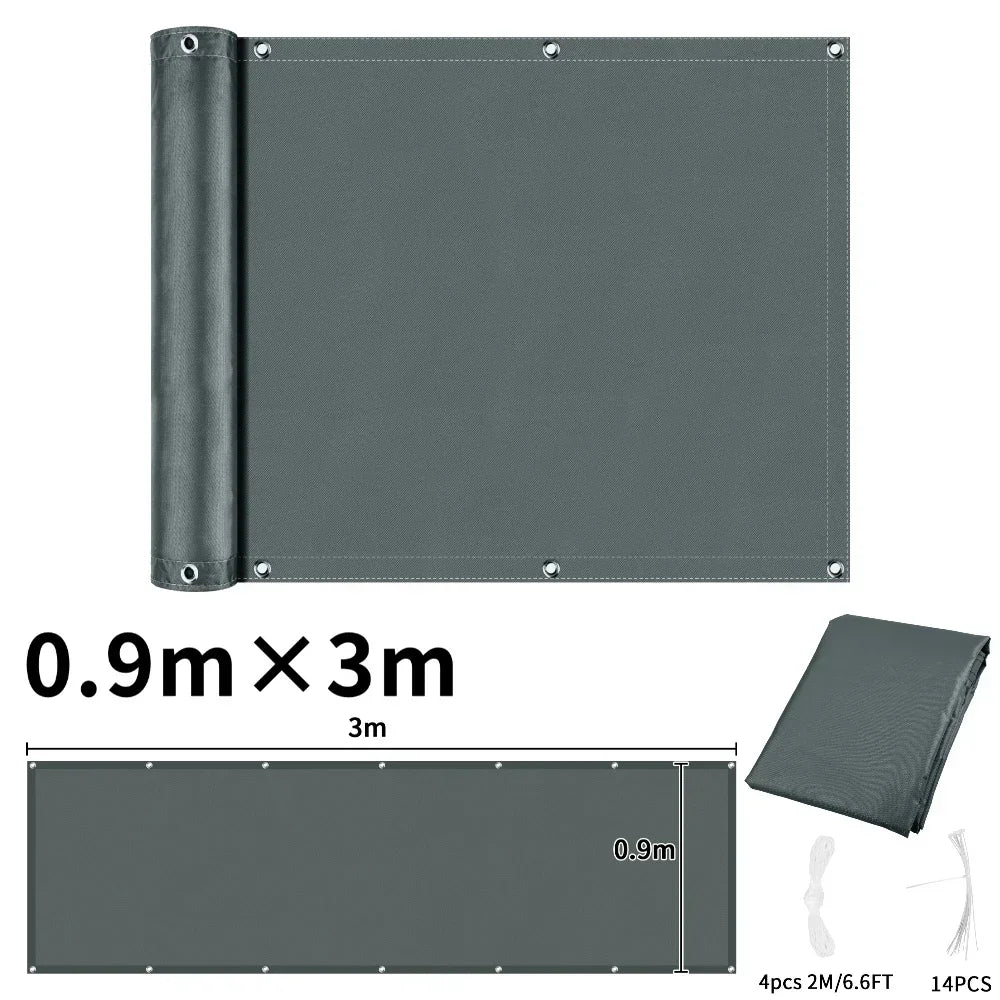 rideau balcon gris rayures moderne clips câbles 90x500cm 90x600cm 90x300cm 75x600cm