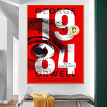affiches pop art révolutionnaires géorges orwell 1984 graphiques abstrait oeil stylisé rouge noir beige