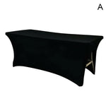 housse table pliante tissu gris noir blanc moderne clips latéraux ajustable couverture fonctionnelle