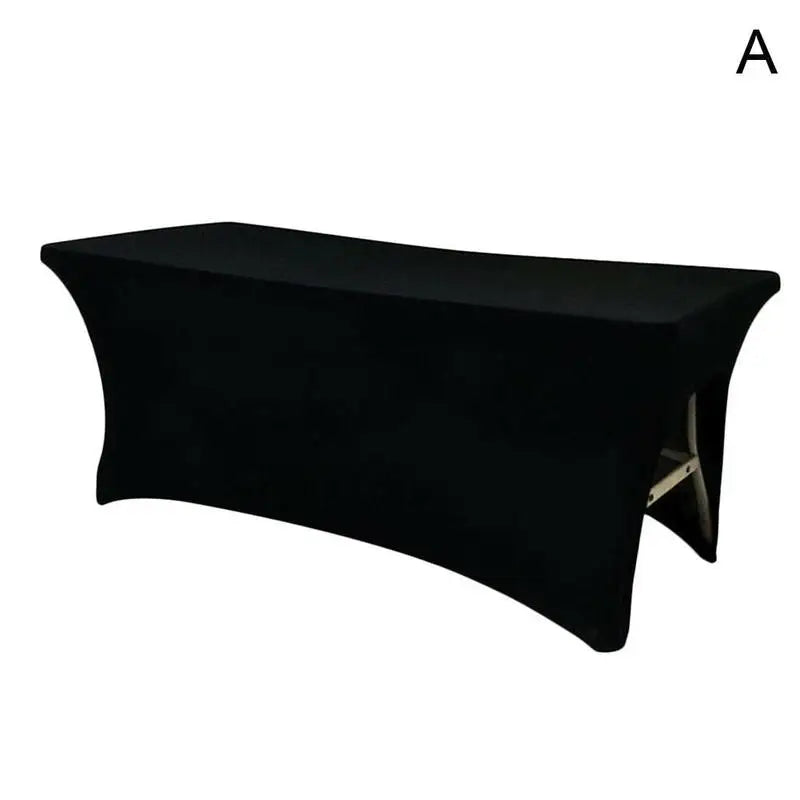 housse table pliante tissu gris noir blanc moderne clips latéraux ajustable couverture fonctionnelle
