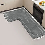 tapis sol moderne gris marbré adhésif salon super absorbant long rectangle