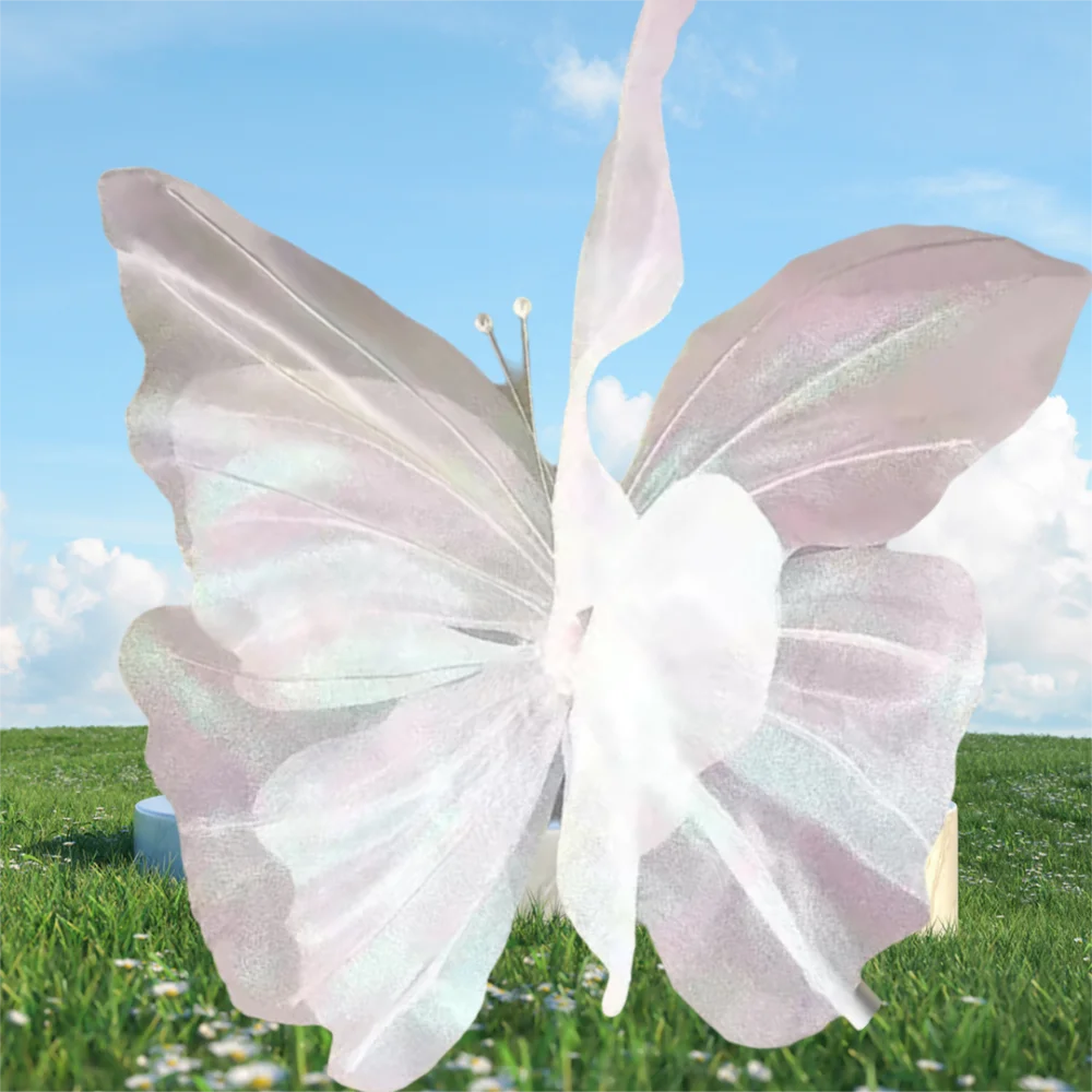 décoration intérieure moderne papillon transparent effet pailleté rose blanc rouge bleuclair