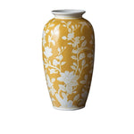 vase table céramique moderne jaune blanc fleurs hydroponique artisanal ornement classique