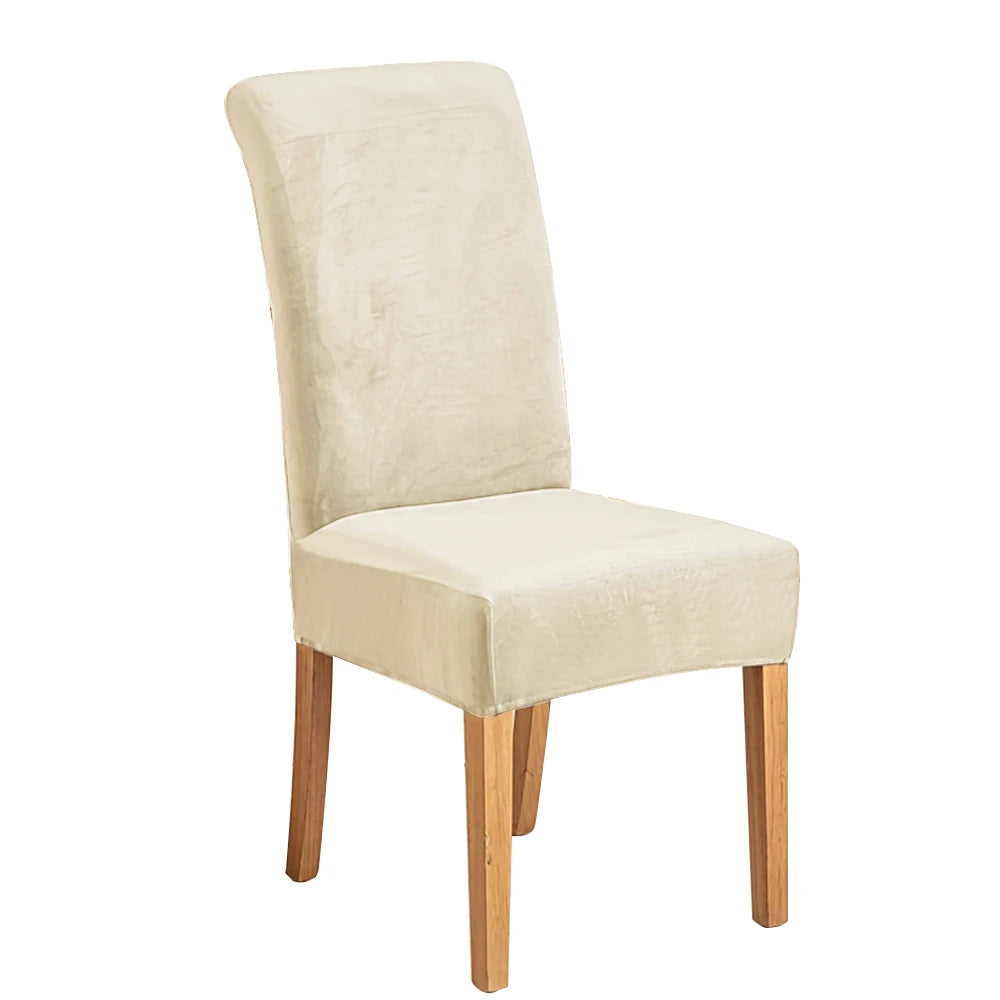 Housse chaise velours jaune doré élastique moderne protection meuble Jaune Doré