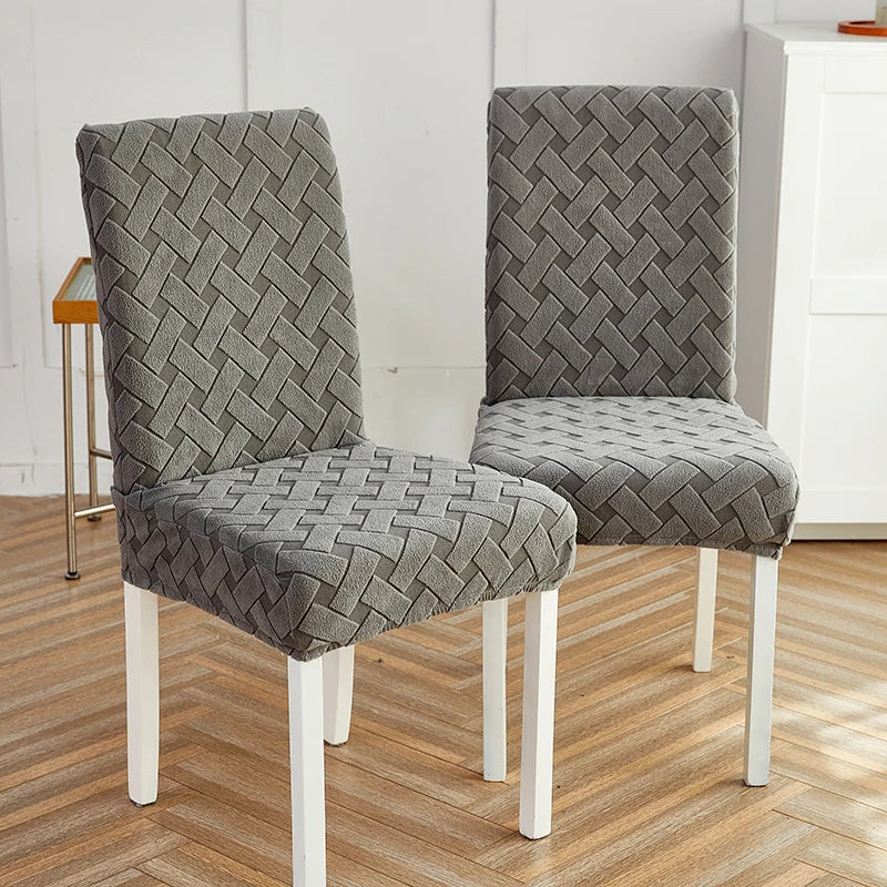 housse chaise moderne tissu géométrique gris élasthanne polyester mariage banquet