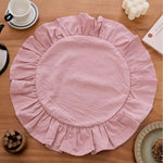 serviettes table modernes rustiques couleurs vert rose bleu clair volants douces soyeuses