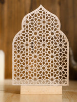 cadres decoratifs bois motif geometrique moderne noir beigeclair ramadan decoration festive