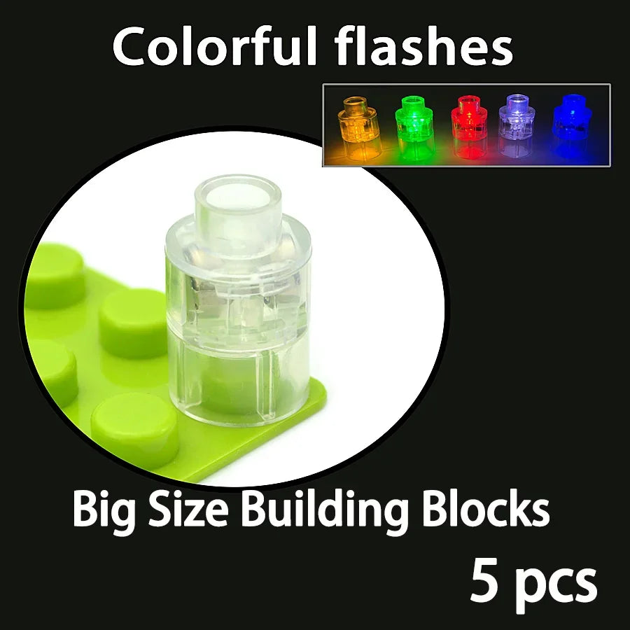 projecteur led transparent jaune bleu rouge vert moderne jouet construction bloc autobloquant grande taille