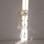 décoration murale boho chic or blanc transparentes chaines rayons solaires