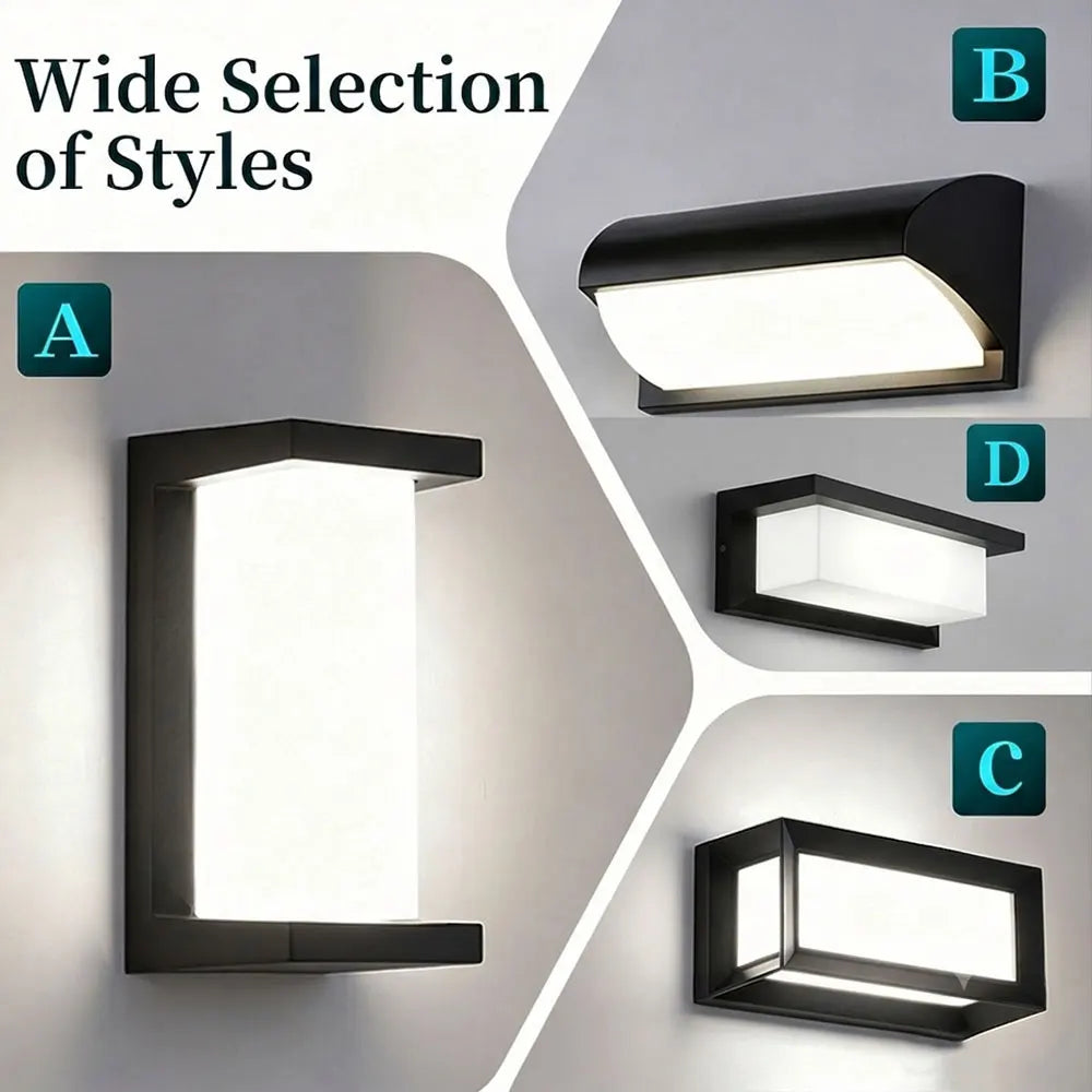 lampe murale led moderne noire ip65 verre borosilicate abs nickelée 2492000lm