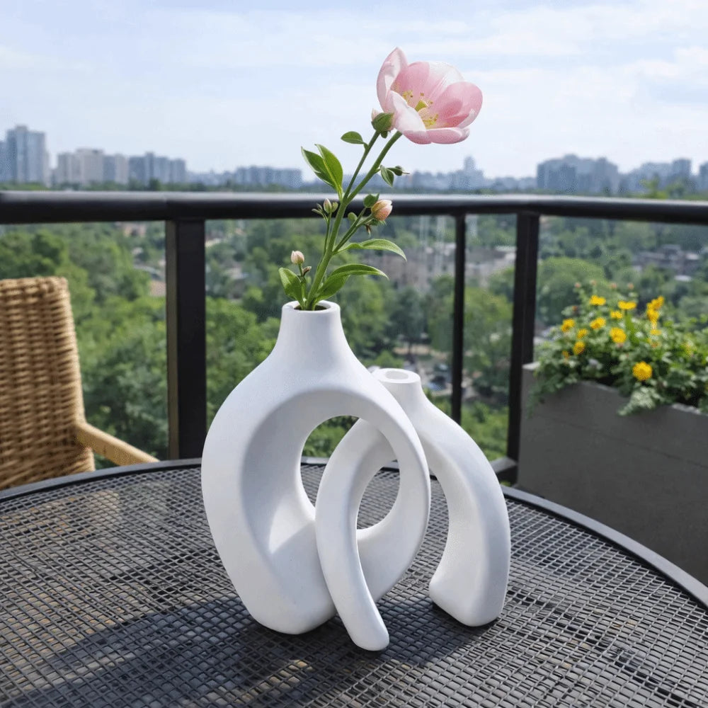 vases decoratifs blanc minimaliste modernes fleurs transparents petits grands