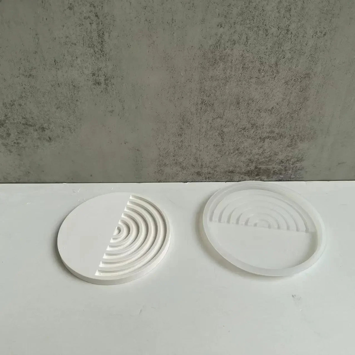 plateau decoratif silicone motif floral moderne coaster exposant bijoux transparent blanc