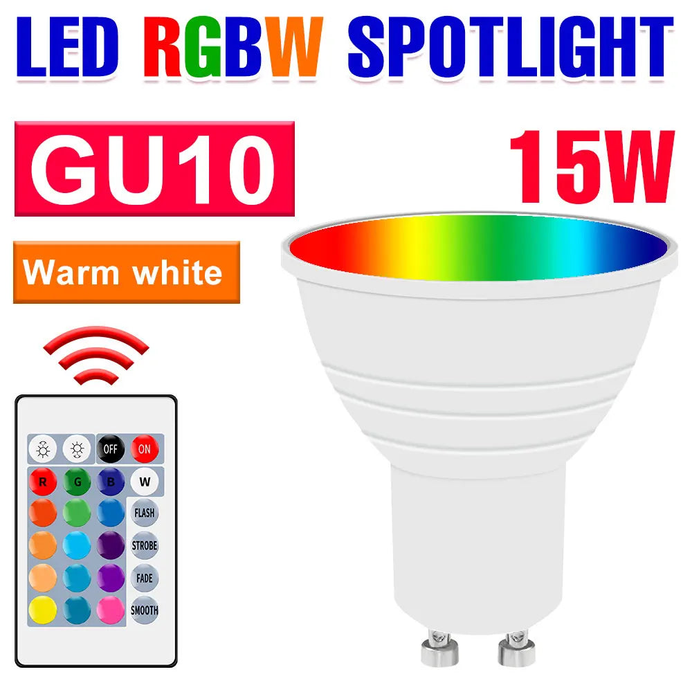 ampoule led e27 gu10 e14 mr16 rgb blanc transparent moderne télécommande 24touches