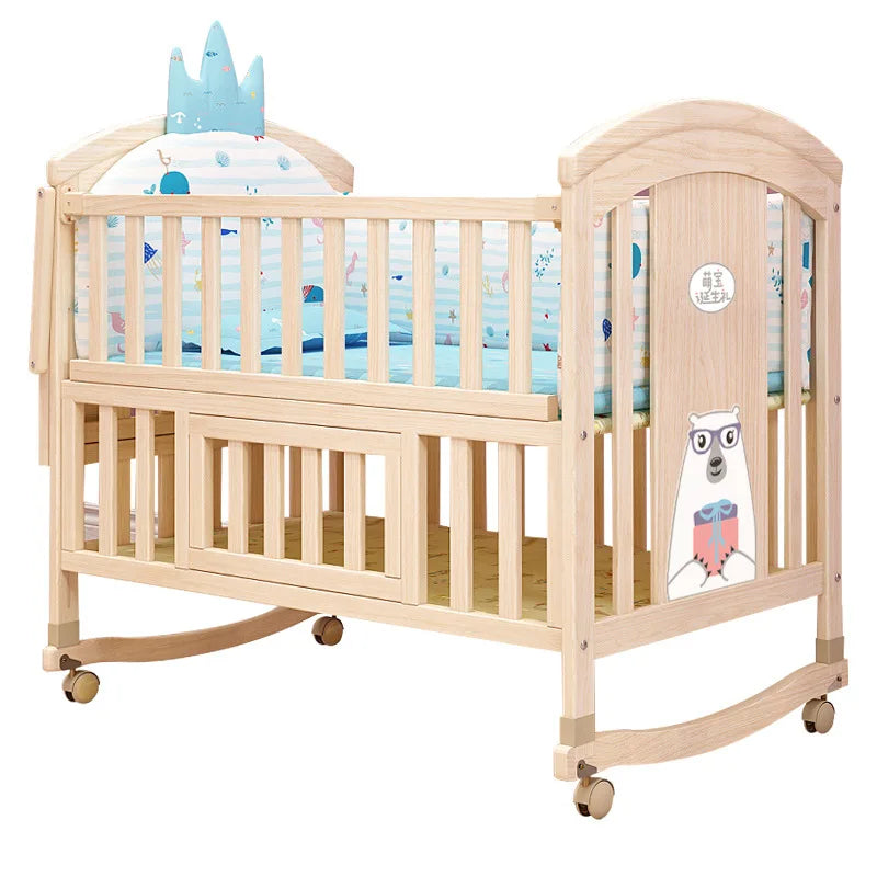 lit bébé multifonctionnel hauteur réglable filet moustiquaire table langer moderne