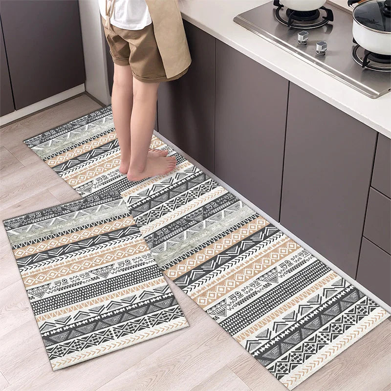 Tapis de cuisine noir élégant et facile à entretenir