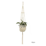 support plante suspendue macramé blanc cassé boho pot fleurs décoration balcon intérieur jardin